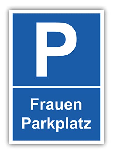 tradercat Frauen Parkplatz Schild Alu 3mm Alu-Dibond Schild Aluminiumverbundplatte mit UV-Schutz Frauenparkplatz Hinweisschilder Frauen Parken schild Warnzeichen (ALU | 42 x 30 cm) von tradercat