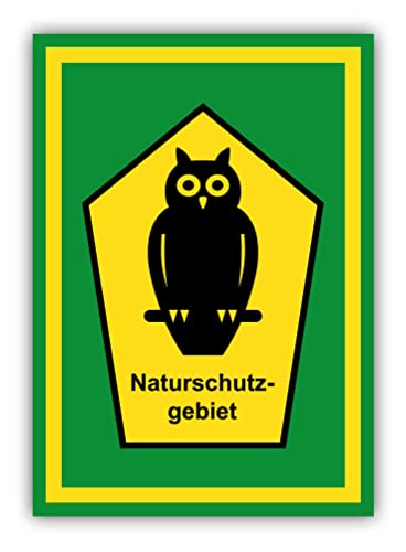 tradercat Naturschutzgebiet Schild Aufkleber aus Vinyl Schilder Naturschutz gebiet Sticker mit UV-Schutz Natur Schutzgebiet Hinweisschilder Naturschutz Warnzeichen (AUFKLEBER | 42 x 30 cm) von tradercat