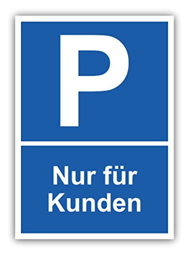 tradercat Parkplatz Nur für Kunden Schild Aufkleber aus Vinyl Schilder Sticker mit UV-Schutz Parken für Kunden Hinweisschilder Kunden Parkplatz Warnzeichen (AUFKLEBER | 30 x 21 cm) von tradercat