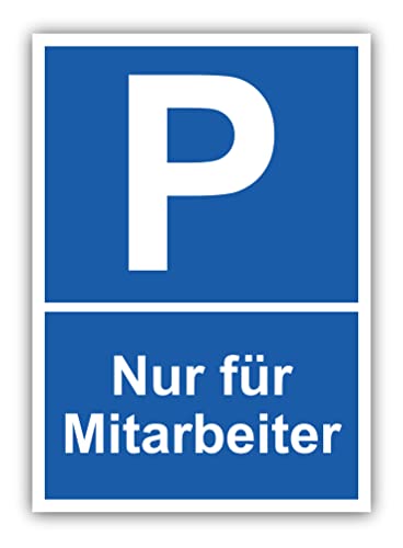 tradercat Parkplatz Nur für Mitarbeiter Schild Alu 3mm Alu-Dibond Schild Aluminiumverbundplatte mit UV-Schutz Parken für Mitarbeiter Hinweisschild Mitarbeiterparkplatz Warnzeichen (ALU | 42 x 30 cm) von tradercat