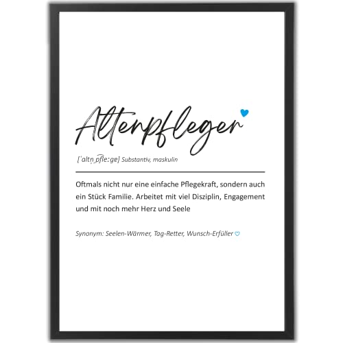 tradercat Poster Set – Berufe Definition Herz Kunstdruck – Wandbild Geschenk – Jubiläum - Home Deko für Freunde und Familie | Definitionen und Sprüche (A3 | Ohne Rahmen, Altenpfleger) von tradercat