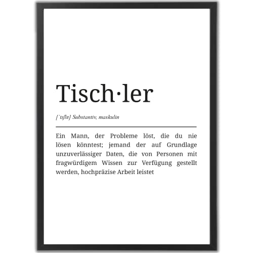 tradercat Poster Set – Berufe Lexikon Definition Kunstdruck – Wandbild Geschenk – Jubiläum - Home Deko für Freunde und Familie | Definitionen und Sprüche (A4 | Ohne Rahmen, Tischler) von tradercat