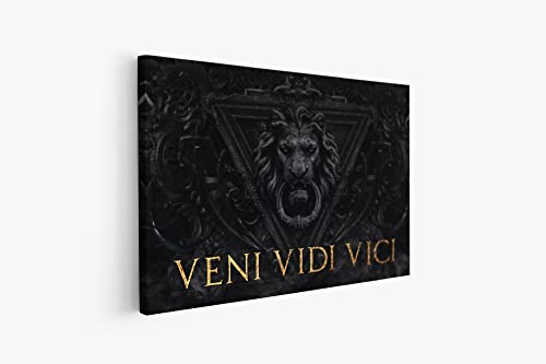 tradercat XXL Motivation-Wandbild - veni vidi vici - Poster für Erfolg und Fitness, Leinwand und Poster komplett und aufhängefertig (105 x 140 cm) von tradercat