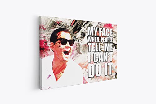 tradercat XXL Motivation-Wandbild - wolf of wall street my face when - Poster für Erfolg und Fitness, Leinwand und Poster komplett und aufhängefertig (30 x 40 cm) von tradercat