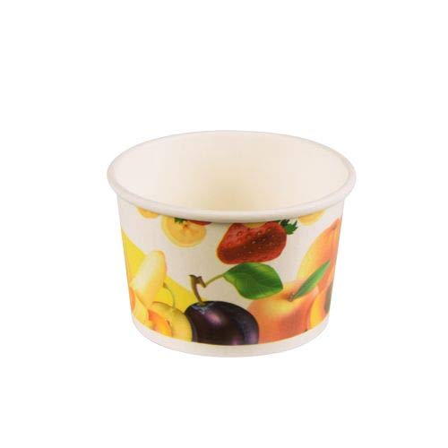 tradingbay24 Eisbecher, Pappe rund 100 ml Ø 7,5 cm, 4,9 cm tbU90235 EIS-Schale Dessertschalen Früchte-Dekor, 50 Stück von tradingbay24