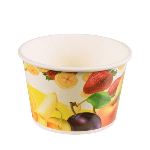 tradingbay24 Eisbecher, Pappe rund 250 ml Ø 9,5 cm, 6,2 cm tbU90238 EIS-Schale Dessertschalen Früchte-Dekor, 1000 Stück von tradingbay24