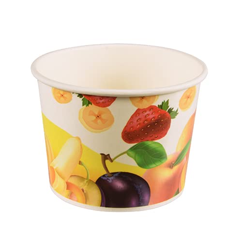 tradingbay24 Eisbecher, Pappe rund 500 ml Ø 11,2 cm, 7,8 cm tbU90239 Eis-Schale Dessertschalen Früchte-Dekor, 50 Stück von tradingbay24