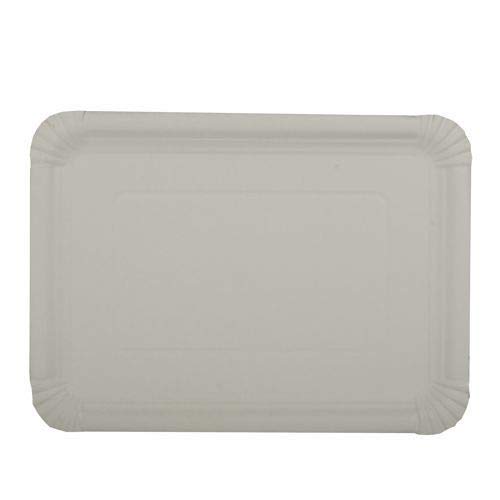 tradingbay24 Teller, Pappe [rc] eckig 21 cm x 29 cm weiss tbU95332 Einwegteller Pappteller, 250 Stück von tradingbay24