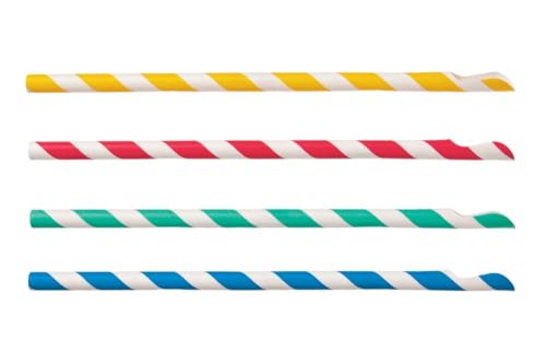 tradingbay24 Trinkhalme mit Löffel, Papier, Ø 8 mm, 20 cm Streifen bunt tbG236016 Löffelhalme Slucheis-Halme Slushhalme Jumbo-Halme Jumbotrinkhalme Löffeltrinkhalme Cocktail-Halme, 1000 Stück von tradingbay24