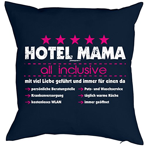 trag-das bedrucktes lustiges Fun Sofa Kissen: Hotel Mama witziges Geschenk Dekokissen Couchkissen Sofakissen Geburtstag Weihnachten Ostern von Träumeland