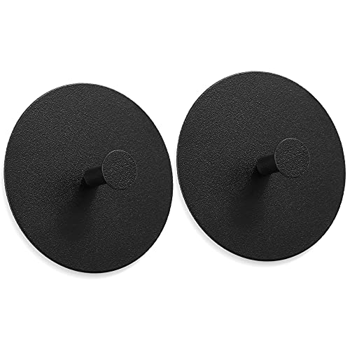 trand Wandhaken 2er-Set selbstklebend Handtuchhaken Garderobenhaken in skandinavischem Design, ohne Bohren - black von trand