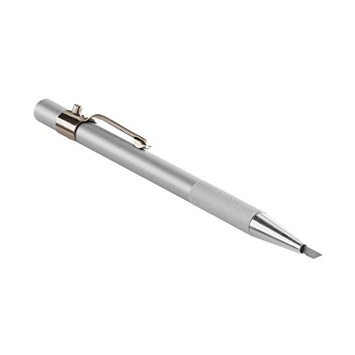 Druckknopfmesser, Skalpell in Kugelschreiberform aus Aluminium, mit 45° Klinge, leicht und handlich von transotype
