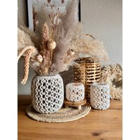 Makramee Windlicht/Vase, Einzeln Oder Im 3Er-Set von traumfaedelei