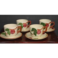 4 Vintage Franziskaner Apfeltasse & Untertasse Set - Und Untertasse, Hergestellt in Den Usa Old Mark, Kostenloser Versand Die von treasuresfromtheuk