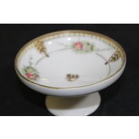 Nippon Handbemalte Sockel Schmuckschale, Hübsche Eitelkeitsschale Verzierte Schale, Ringschale, Kostenloser Versand von treasuresfromtheuk