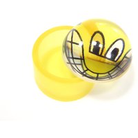 Smiley Dose Gelb Kunstharz Pop Art Soho Retro Smile Original Jim Avignon Köln 1997 Made in Cologne von treasuresofsoho