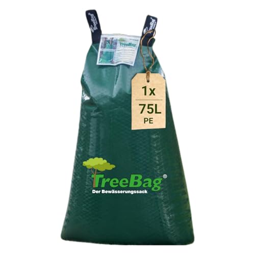 TreeBag Wassersack für Bäume 1 x 75L – UV-stabiler Baumbewässerungssack aus PE – Effektiver Bewässerungssack Baum für Garten & Stadtgrün von treebag