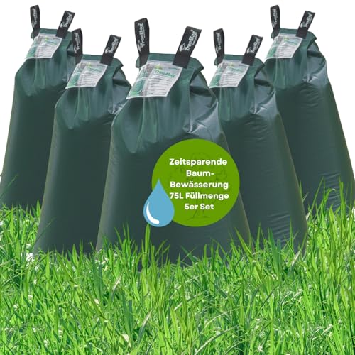 TreeBag Wassersack für Bäume 5 x 75L – UV-stabiler Baumbewässerungssack aus PE – Effektiver Bewässerungssack Baum für Garten & Stadtgrün von treebag