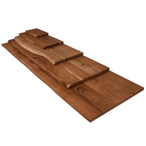 trelevo Holzplatte 160x50 cm, Akazienholz massiv 26mm, nussbaumfarben, Zuschnitt nach Maß, Baumkantenplatte für Bastler und Heimwerker trelevo Holzplatte 160x50 cm, Akazienholz massiv 26mm, nussbaumfarben, Zuschnitt nach Maß, Baumkantenplatte für Bastler und Heimwerker von trelevo