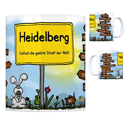 Heidelberg - Einfach die geilste Stadt der Welt Kaffeebecher Tasse Kaffeetasse Becher mug Teetasse Büro Stadt-Tasse Städte-Kaffeetasse Lokalpatriotismus Spruch kw Grenzhof Neuenheim Kirchheim von trendaffe