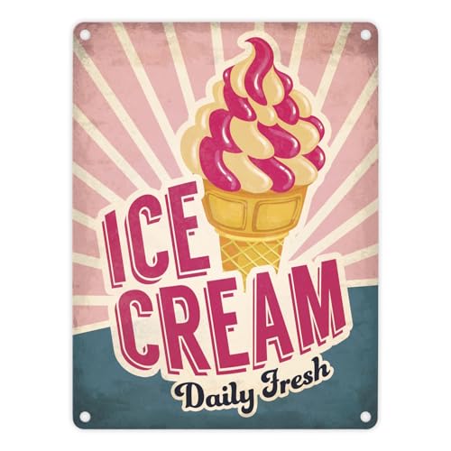 trendaffe - Metallschild mit American Diner Classics - Ice Cream Motiv von trendaffe