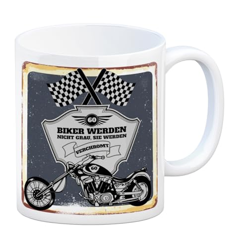 trendaffe - Motorradfahrer und Biker Kaffeebecher BZW. Tasse zum 60. Geburtstag als Geschenk von trendaffe