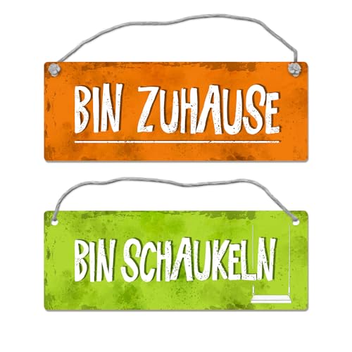 Bin schaukeln- Bin Zuhause Wendeschild mit Kordel von trendaffe