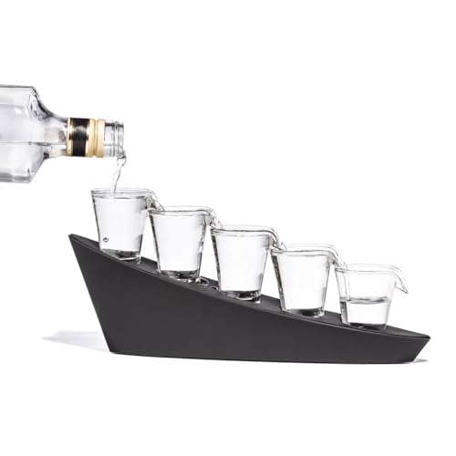 Domino Shots Schnapsgläser im 5er Set mit LED-Ständer - Shotglas von trendaffe