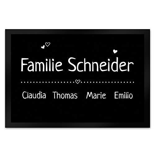 Familienname Fußmatte personalisiert mit deinen Namen von trendaffe -
