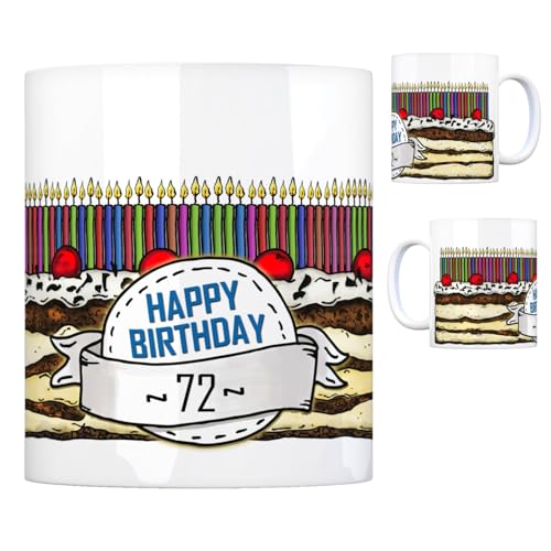 Geburtstagstorte Kaffeebecher zum 72. Geburtstag mit 72 Kerzen Tasse Becher mug Geburtstagstorte Kaffeebecher zum 72. Geburtstag mit 72 Kerzen Tasse Becher mug von trendaffe