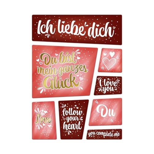 Ich Liebe Dich Kühlschrankmagnete im 8er Set Glück Herz Herzen Mann Frau Paar von trendaffe