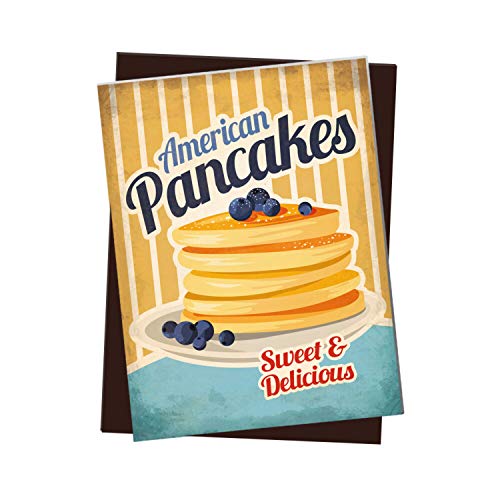 Kühlschrankmagnet mit American Diner Classics - Pancakes Motiv von trendaffe