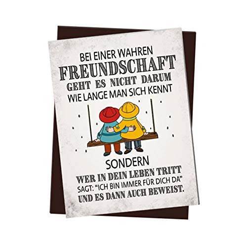 Kühlschrankmagnet mit Freunde Motiv und Spruch: Bei Einer Wahren Freundschaft von trendaffe