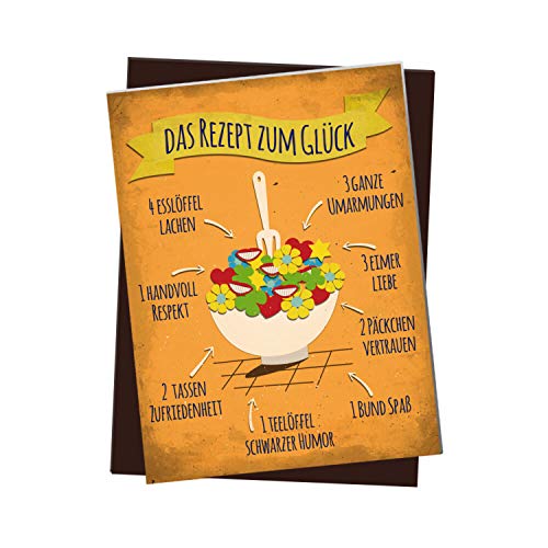 Kühlschrankmagnet mit Rezept zum Glück Motiv Kühlschrankmagnet mit Rezept zum Glück Motiv von trendaffe