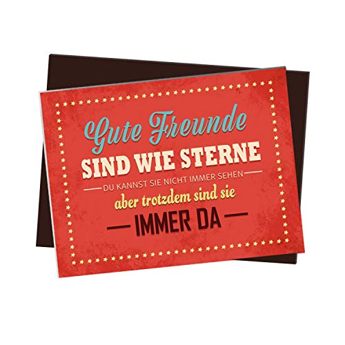 Kühlschrankmagnet mit Spruch: Gute Freunde sind wie Sterne… von trendaffe