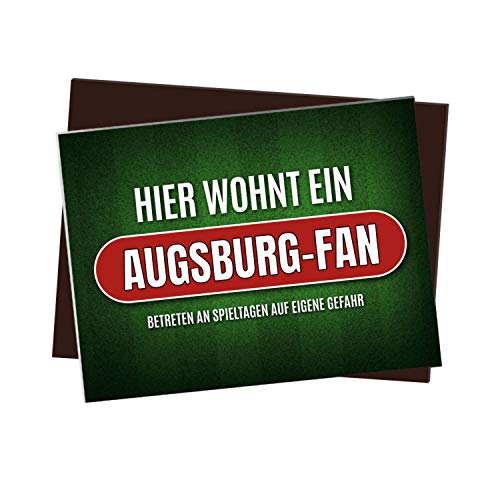 Kühlschrankmagnet mit Spruch: Hier wohnt EIN Augsburg-Fan von trendaffe