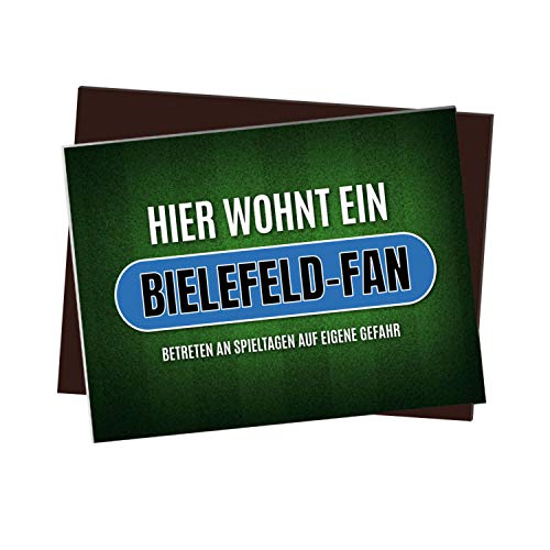 Kühlschrankmagnet mit Spruch: Hier wohnt EIN Bielefeld-Fan von trendaffe