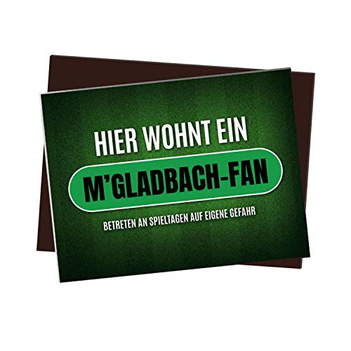 Kühlschrankmagnet mit Spruch: Hier wohnt EIN M'Gladbach-Fan von trendaffe