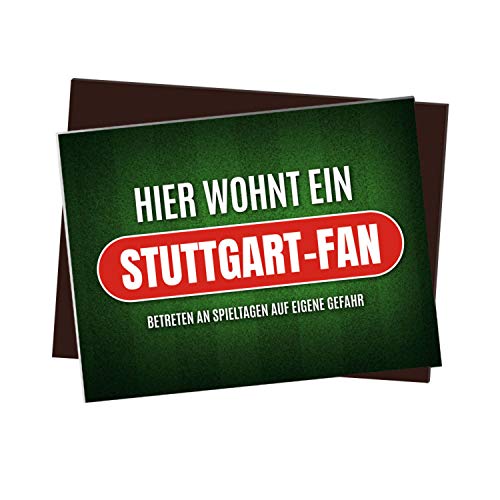 Kühlschrankmagnet mit Spruch: Hier wohnt EIN Stuttgart-Fan von trendaffe