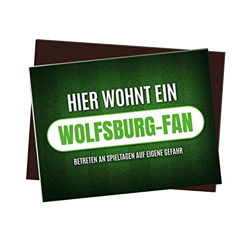 Kühlschrankmagnet mit Spruch: Hier wohnt EIN Wolfsburg-Fan Kühlschrankmagnet mit Spruch: Hier wohnt EIN Wolfsburg-Fan von trendaffe