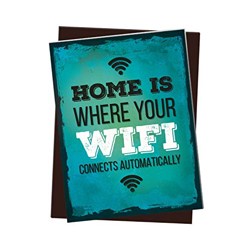 Kühlschrankmagnet mit Spruch: Home is Where Your WiFi Connects Automatically von trendaffe