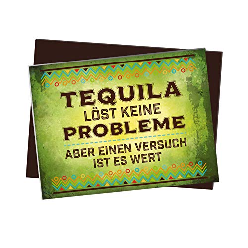 Kühlschrankmagnet mit Spruch: Tequila löst Keine Probleme - Aber einen Versuch ist es Wert von trendaffe