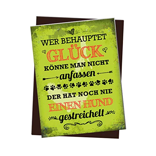 Kühlschrankmagnet mit Spruch: Wer behauptet Glück könne Man Nicht anfassen der hat noch nie einen Hund gestreichelt Kühlschrankmagnet mit Spruch: Wer behauptet Glück könne Man Nicht anfassen der hat noch nie einen Hund gestreichelt von trendaffe