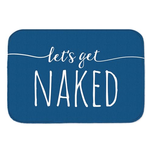 Let's get Naked Badematte in blau nackig nackt Badewanne Dusche textilfrei Baden von trendaffe