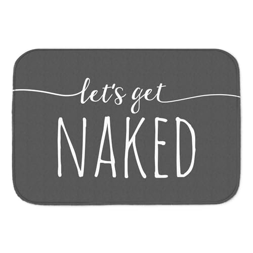 Let's get Naked Badematte in grau nackig nackt Badewanne Dusche textilfrei Baden von trendaffe