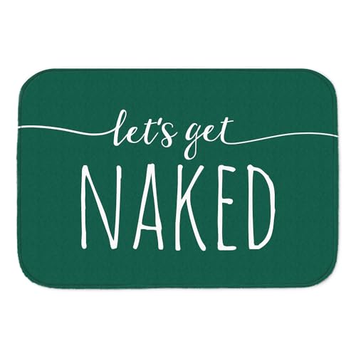 Let's get Naked Badematte in grün nackig nackt Badewanne Dusche textilfrei Baden von trendaffe