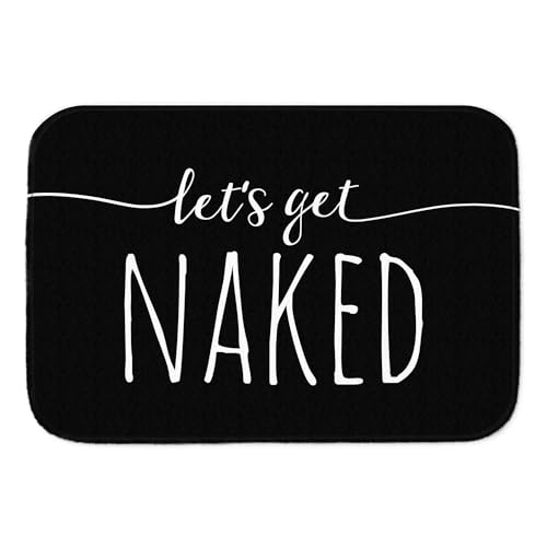 Let's get Naked Badematte in schwarz nackig nackt Badewanne Dusche textilfrei von trendaffe