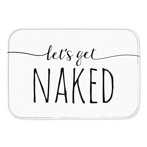 Let's get Naked Badematte in weiß nackig nackt Badewanne Dusche textilfrei Bad von trendaffe
