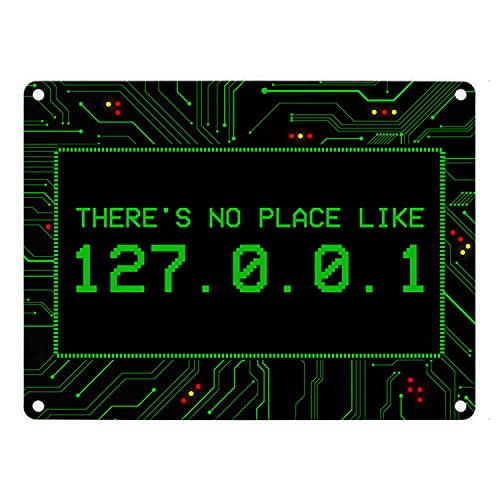 Localhost Metallschild mit IP Adresse 127.0.0.1 in Hellgrün von trendaffe