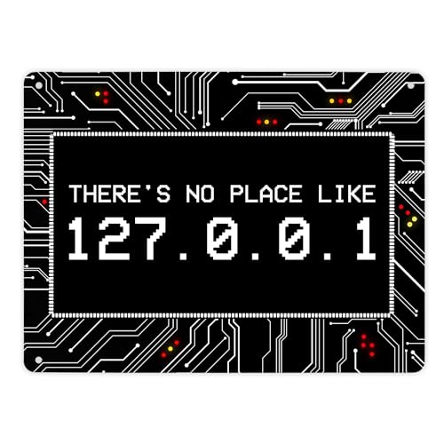 Localhost Metallschild mit IP Adresse 127.0.0.1 in weiß von trendaffe